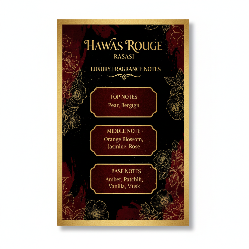 Hawas Rouge – Note dišave