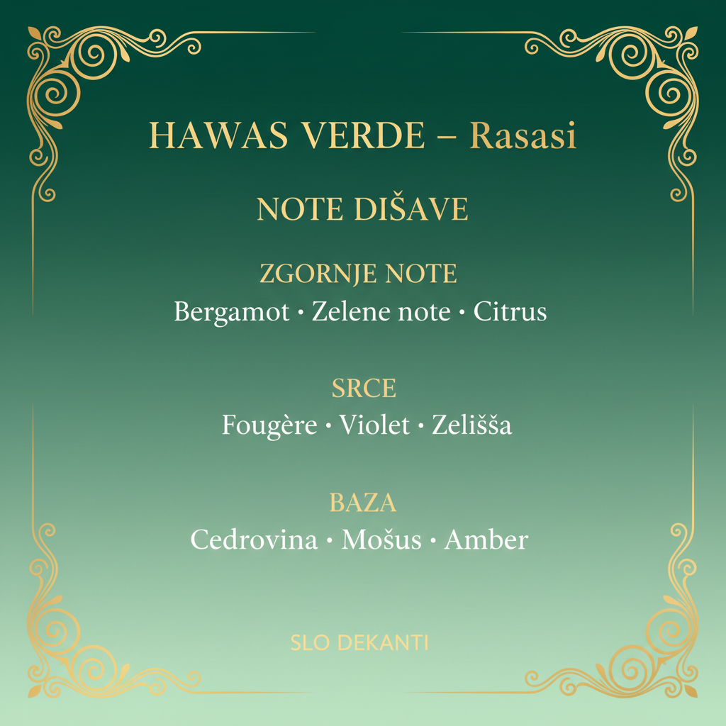 Hawas Verde – Note dišave (zeleno-zlata)