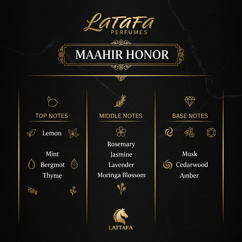 Maahir Honor Lattafa Perfumes – note dišave