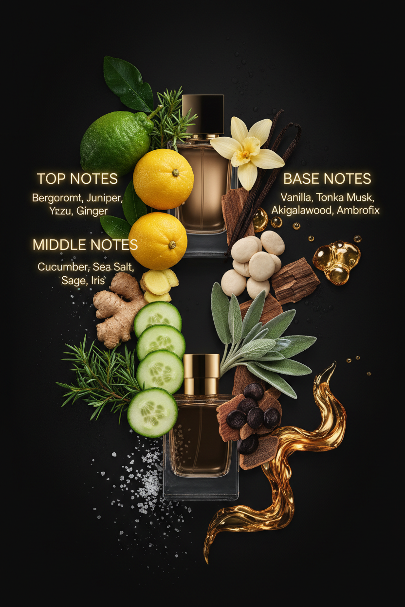 Lattafa parfum note vizualizacija
