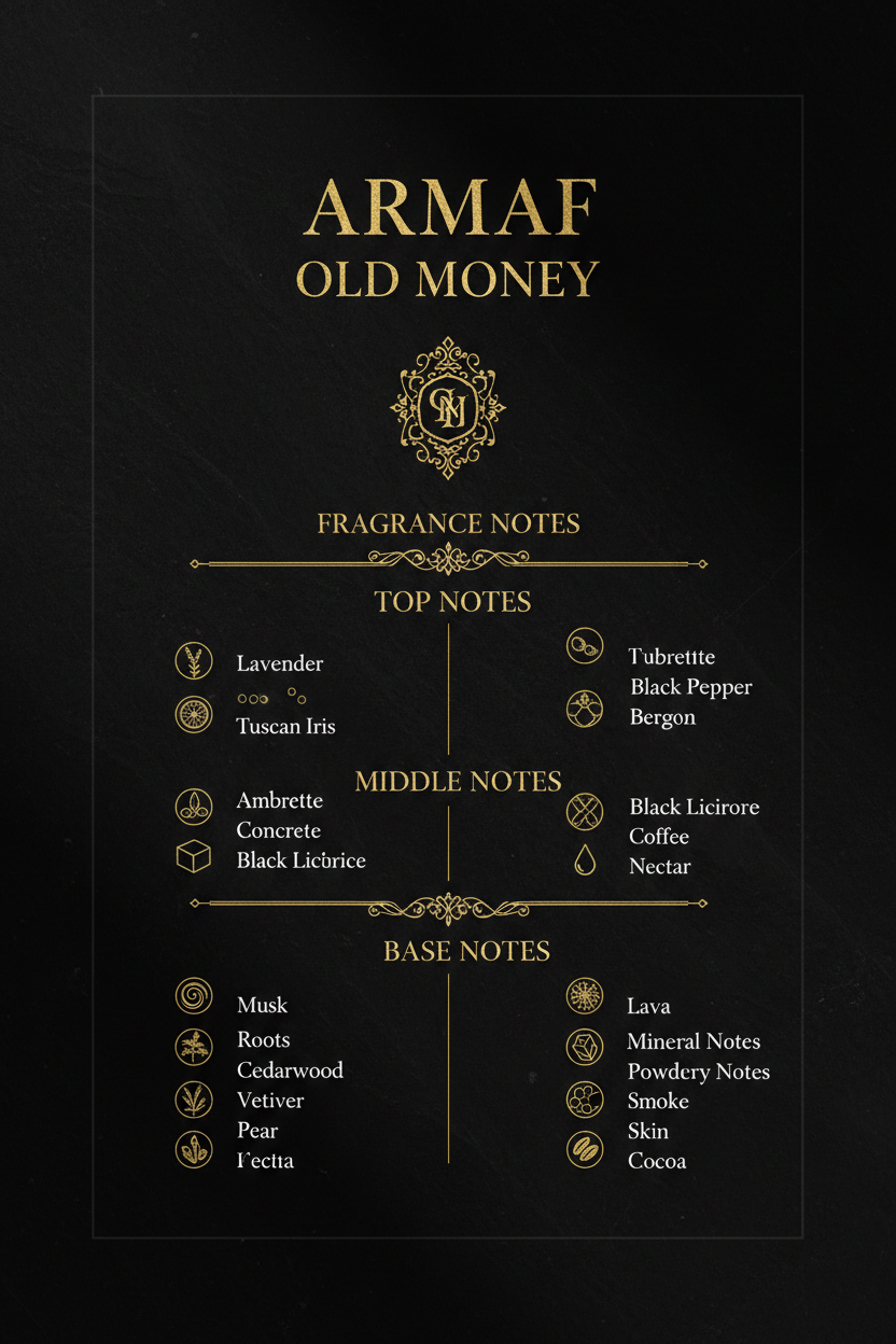 Old Money fragrance notes card